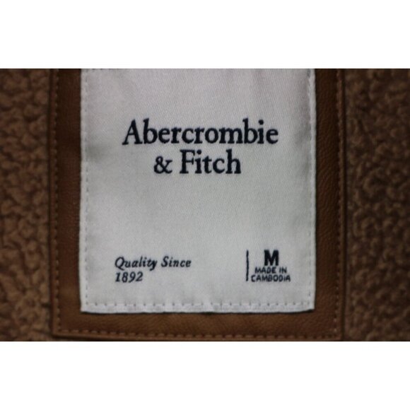 Abercrombie & Fitch Asymmetrical Snap-Up Fleece Sweatshirt-Size Medium - Picture 9 of 15